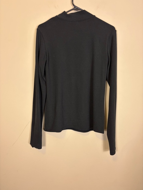 ALO Yoga Black Ribbed Mock Neck Long Sleeve Top Women’s Large - Picture 4 of 4
